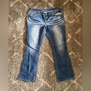 Maurices Blue Faded Flare Jeans